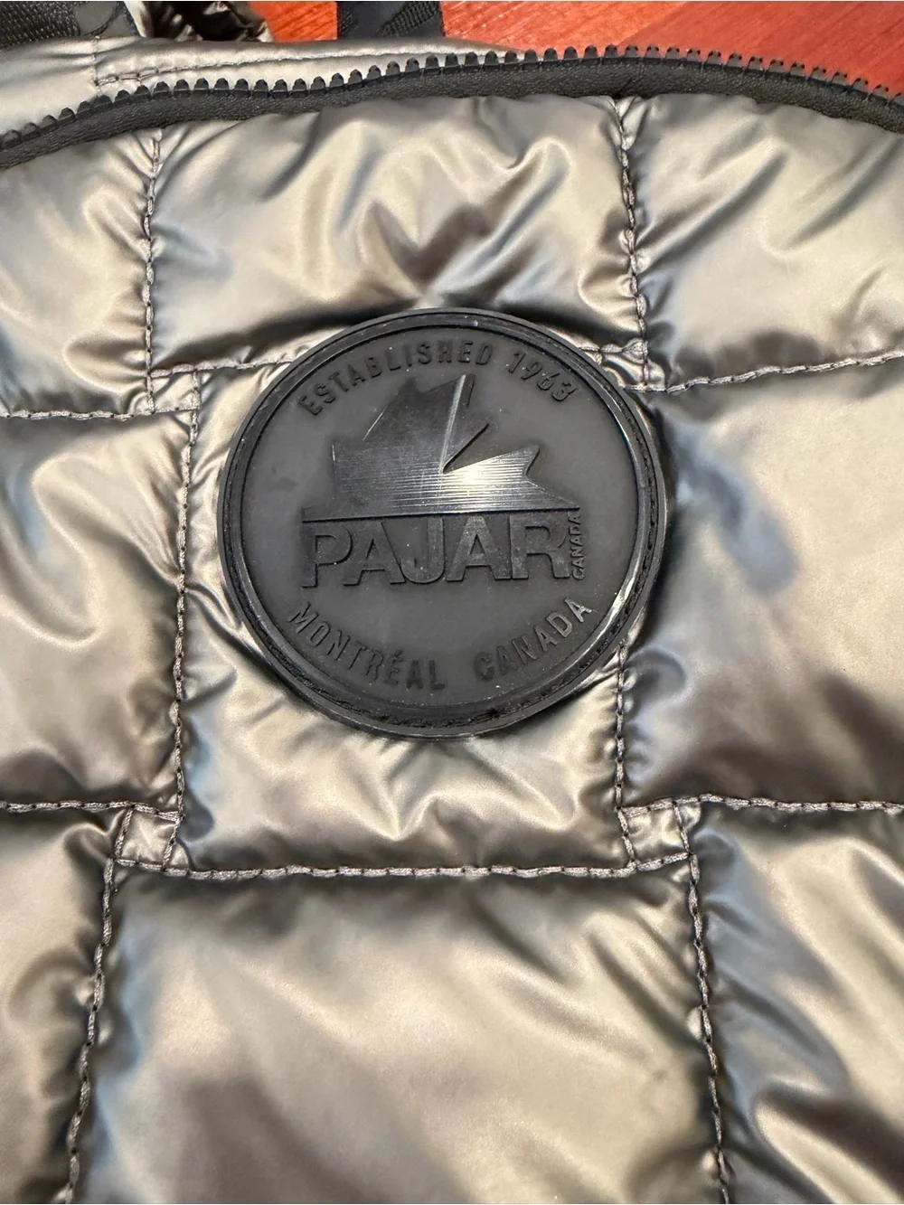 Pajar Metallic Silver Quilted Backpack